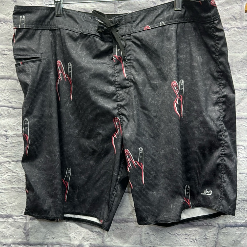 Lost Peace Sign Swim Trunks 38